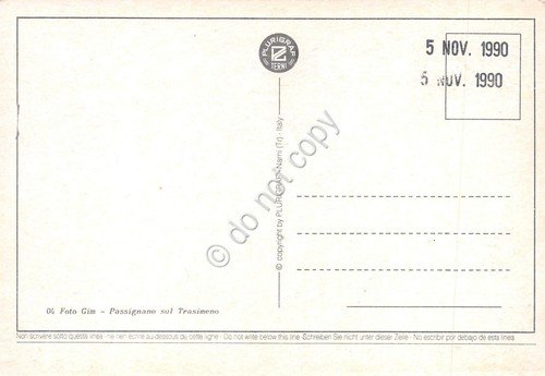 Cartolina Isola Polvese Lago Trasimeno 4 vedute 1990