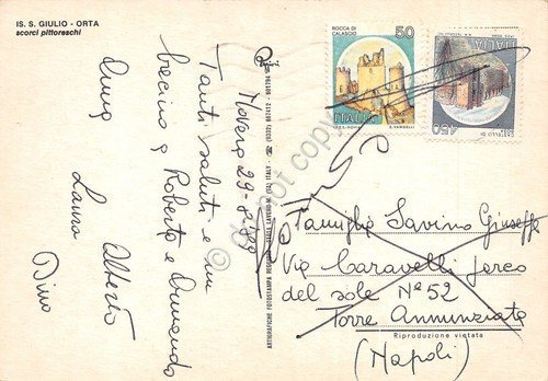 Cartolina Isola San Giulio vedute 1989 (Novara) | Immagine Gallery 2