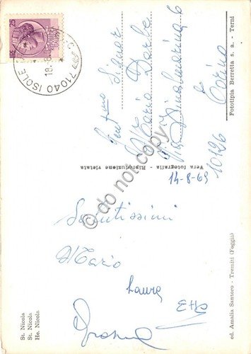 Cartolina Isole Tremiti Isola San Nicola 1969