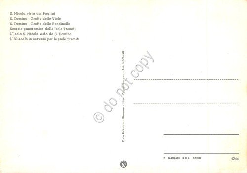Cartolina Isole Tremiti vedute varie San Nicola S. Domino Aliscafo | Immagine Gallery 2
