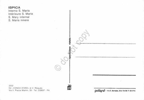 Cartolina Ispica Chiesa Santa Maria Interno anni '70 | Immagine Gallery 2