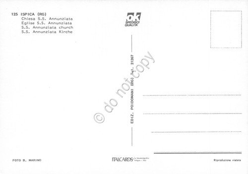Cartolina Ispica Chiesa SS. Annunziata anni '70
