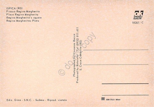 Cartolina Ispica Piazza Regina Margherita dall'alto auto anni '70