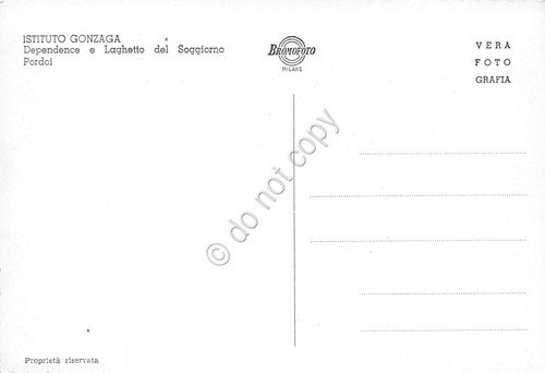 Cartolina Istituto Gonzaga dependance e laghetto del soggiorno Pordoi | Immagine Gallery 2