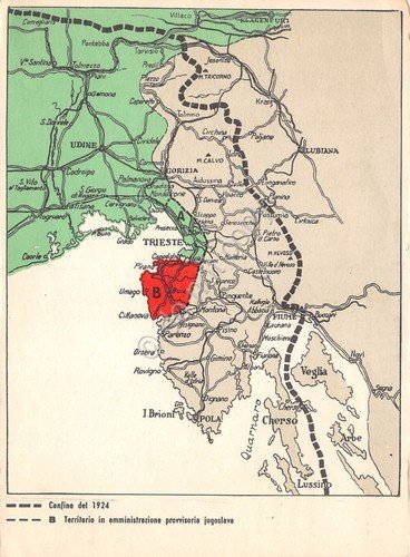 Cartolina Italia Irredenta Sez. Milano Mappa cartina