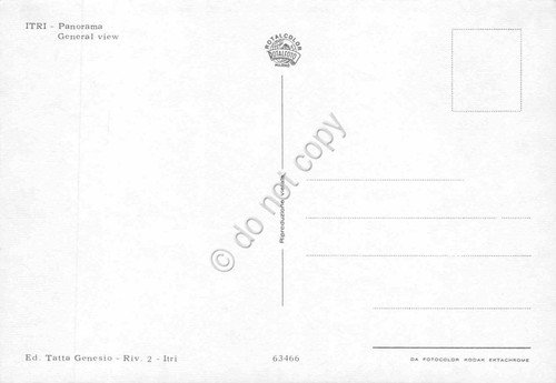 Cartolina Itri panorama generale città anni '80