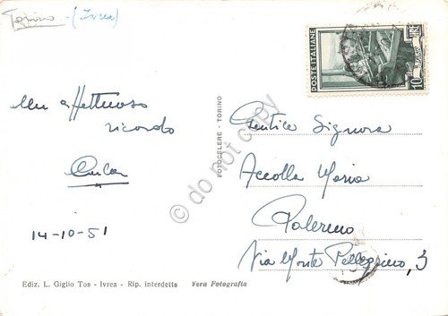 Cartolina Ivrea Ponte Duchessa Isabella sulla Dora 1951 | Immagine Gallery 2