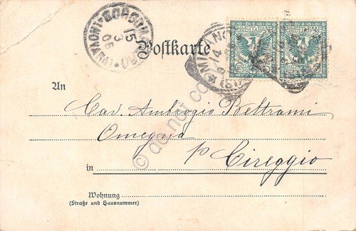 Cartolina JERUSALEM PANORAMA KREUZIGUNG CHRISTI zu Maria Einsiedeln 1905