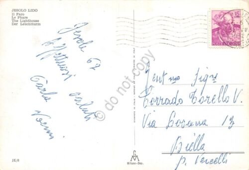 Cartolina Jesolo Lido il Faro 1962 (Venezia)