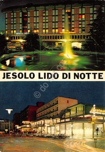 Cartolina Jesolo Lido notturno vedute 1969 | Immagine principale