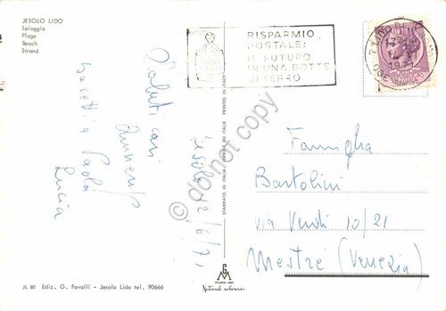 Cartolina Jesolo Lido spiaggia stabilimento 1971 | Immagine Gallery 2
