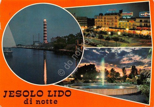 Cartolina Jesolo Lido vedute notturno 1972 (Venezia) | Immagine principale