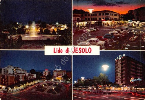Cartolina Jesolo vedute notturno 1969 (Venezia) | Immagine principale
