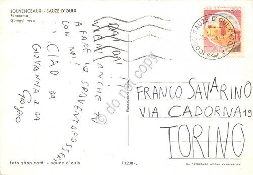 Cartolina Jouvenceaux Sauze D'Oulx Panorama fieno 1984 | Immagine Gallery 2