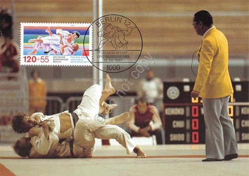 Cartolina Judo Fur den Sport Berlin West 1987 timbro filatelico … | Immagine principale