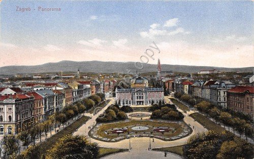 Cartolina Jugoslavia Zagabria Panorama 1926 Illustrata