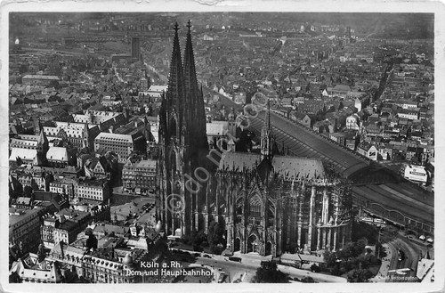 Cartolina Koln a. Rh. Dom und Hauptbahnhof 1936