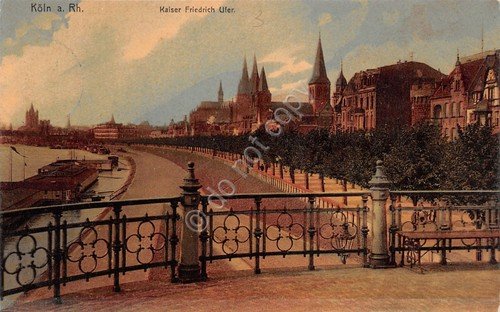 Cartolina Koln Kaiser Friedrich Ufer anni '10