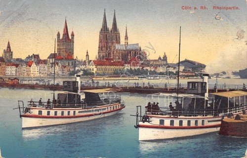 Cartolina Koln Rheinpartie 1912 | Immagine principale