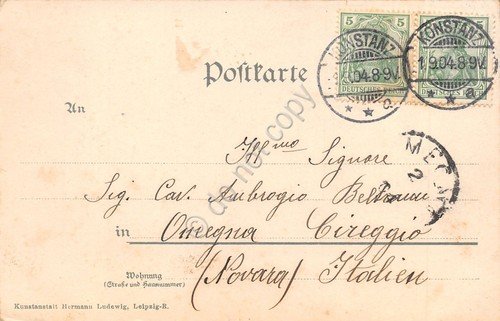 Cartolina Kostanz Hafen mit Post 1908 | Immagine Gallery 2