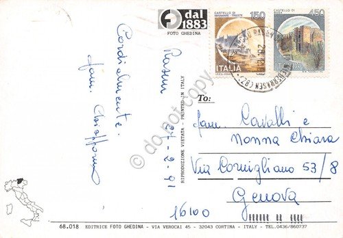 Cartolina Kronplatz Plan de Corones sci sciatore ovovia ristorante 1991 | Immagine Gallery 2