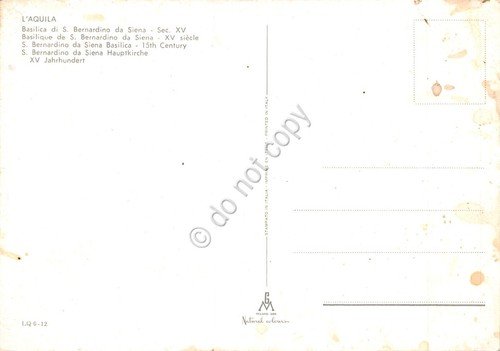 Cartolina L'Aquila Basilica S. Bernardino da Siena | Immagine Gallery 2