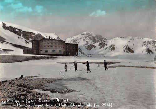 Cartolina L'Aquila Campo Imperatore Vetta Occidentale animata colorata | Immagine Gallery 1