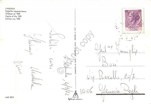 Cartolina L'Aquila Castello cinquecentesco 1972 (L'Aquila)