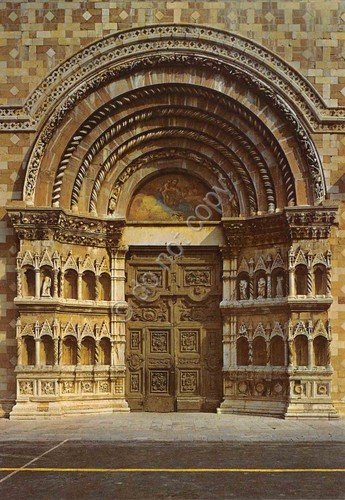 Cartolina L'Aquila Chiesa di Collemaggio Portale | Immagine principale