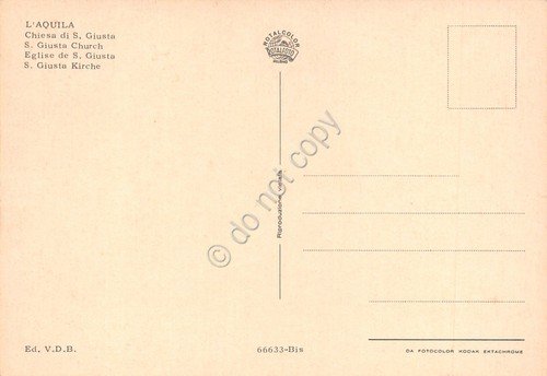 Cartolina L'Aquila Chiesa di San Giusta