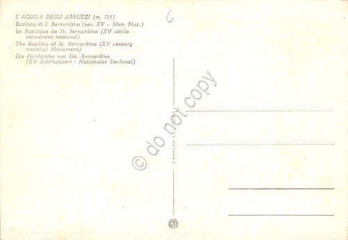 Cartolina L'Aquila degli Abruzzi Basilica S. Bernardino animata anni '60 | Immagine Gallery 2