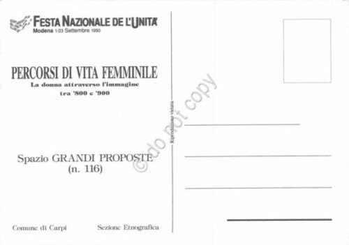 Cartolina la donna attraverso l'immagine Comune di Carpi Festa de …