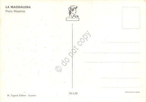 Cartolina La Maddalena Porto Massimo spiaggia animata