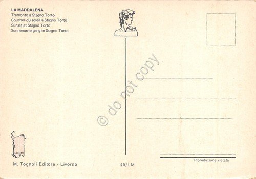 Cartolina La Maddalena tramonto a Stagno Torto | Immagine Gallery 2