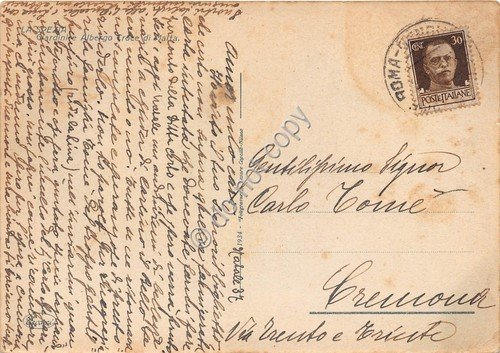 Cartolina La Spezia Albergo Croce di Malta 1937