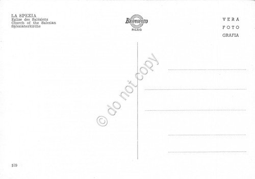 Cartolina La Spezia Chiesa dei Salesiani animata