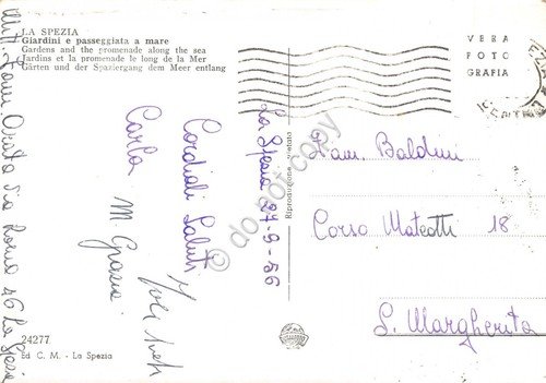 Cartolina La Spezia giardini e passeggiata 1956 | Immagine Gallery 2