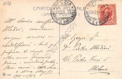 Cartolina La Spezia Giardino con gruppo di palme illustrata 1912 | Immagine Gallery 2