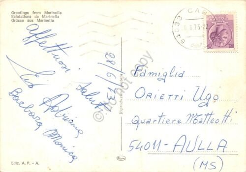 Cartolina La Spezia Marinella 4 vedute 1973 Pensione Marinella