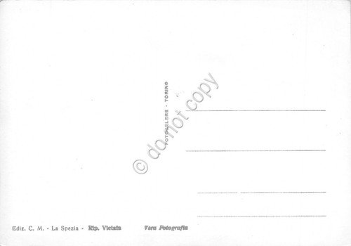 Cartolina La Spezia Monumento a Garibaldi Notturno