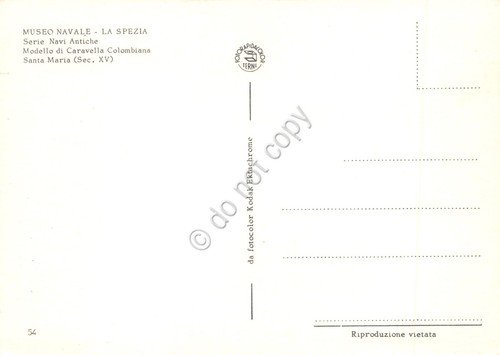 Cartolina La Spezia Museo Navale Modello Caravella Colombiana Santa Maria | Immagine Gallery 2