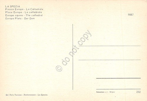 Cartolina La Spezia Piazza Europa Cattedrale fontana auto | Immagine Gallery 2