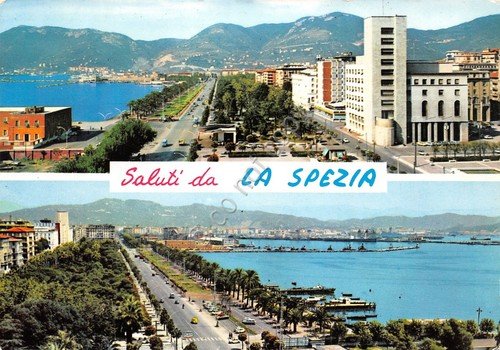 Cartolina La Spezia vedute città e lungomare 1963