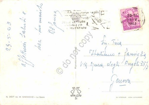 Cartolina La Spezia vedute città e lungomare 1963