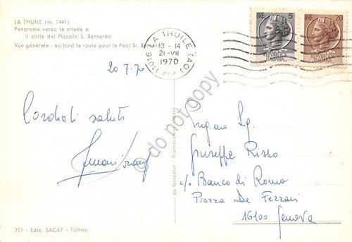 Cartolina La Thuile Panorama verso strada e colle del Piccolo … | Immagine Gallery 2