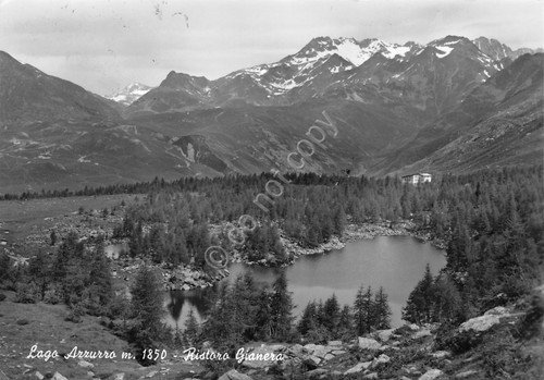 Cartolina Lago Azzurro Ristoro Gianero 1966
