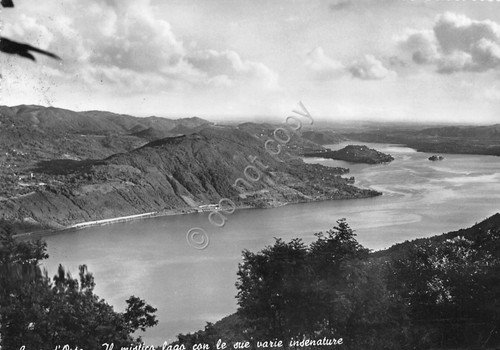Cartolina Lago d'Orta panorama con insenature del lago 1959 | Immagine principale
