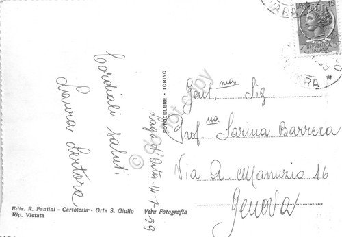 Cartolina Lago d'Orta panorama con insenature del lago 1959 | Immagine Gallery 2