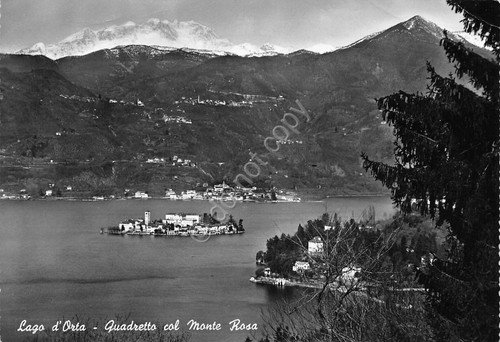 Cartolina Lago d'Orta Panorama con Monte Rosa 1958 | Immagine principale