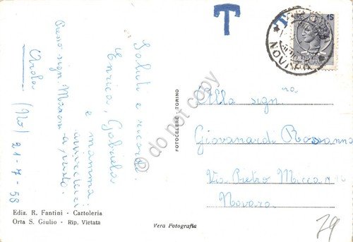 Cartolina Lago d'Orta Panorama con Monte Rosa 1958 | Immagine Gallery 2